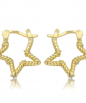 Small Rope Star Hoop Earring