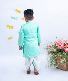 Aqua Green Kurta With Dhoti