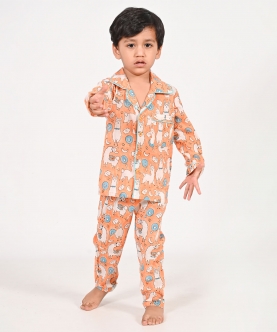 No Drama Llama- Unisex Orange Night Suit Set