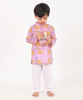 Lion And Mouse- Lavender Unisex Kurta