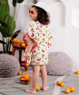 Little Paradise Print - White Kaftan
