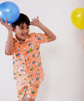 Kachua Khargosh Peach Co-Ord Set For Boys