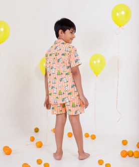 Kachua Khargosh Peach Co-Ord Set For Boys