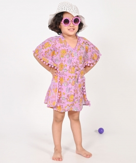Lion And Mouse Lavender Kaftan For Girls