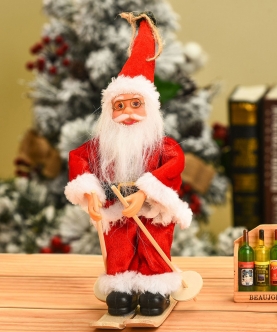 Little Surprise Box Red Skiing Santa Christmas Tree Ornament