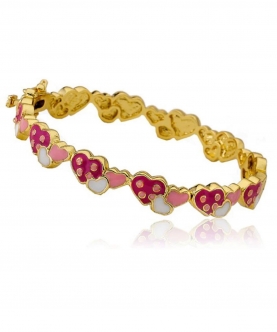 Cut Out Enamel Heart Bangle
