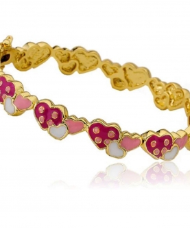 Cut Out Enamel Heart Bangle