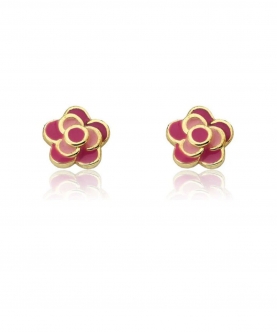 Frosted Flowers Pink & Hot Pink Petals Flower Earring