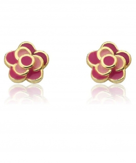 Frosted Flowers Pink & Hot Pink Petals Flower Earring
