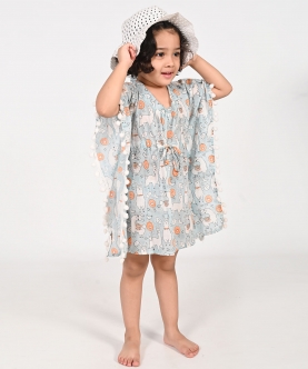 No Drama Llama Blue Kaftans For Girls