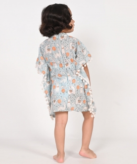 No Drama Llama Blue Kaftans For Girls