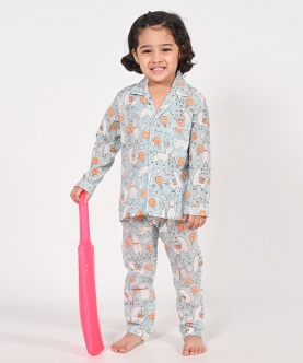No Drama Llama Unisex Blue Night Suit Set
