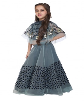 Blue Tulle Lehenga Set