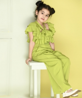 Off Shoulder Half Sleeve Solid Full Length Jumpsuit