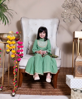 Green Georgette Kurta Garara Set 