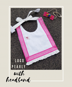 Pink Pearly Princess Bib+Head Band
