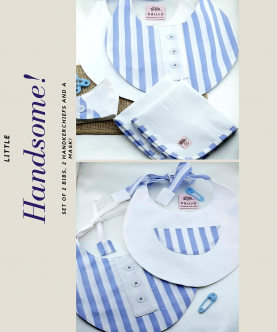 Gentleman Baby Bib Set of 2 bibs+2 Handkerchifs