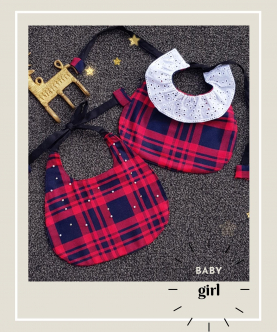 Playing Plaid Baby Girl Bib Set Of 2