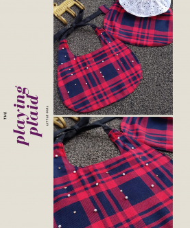 Playing Plaid Baby Girl Bib Set Of 2